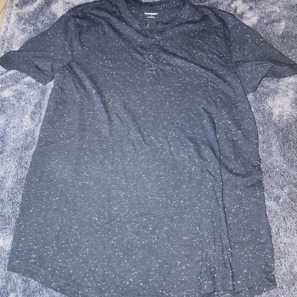 Old Navy Blue Speckled Short Sleeve Tee